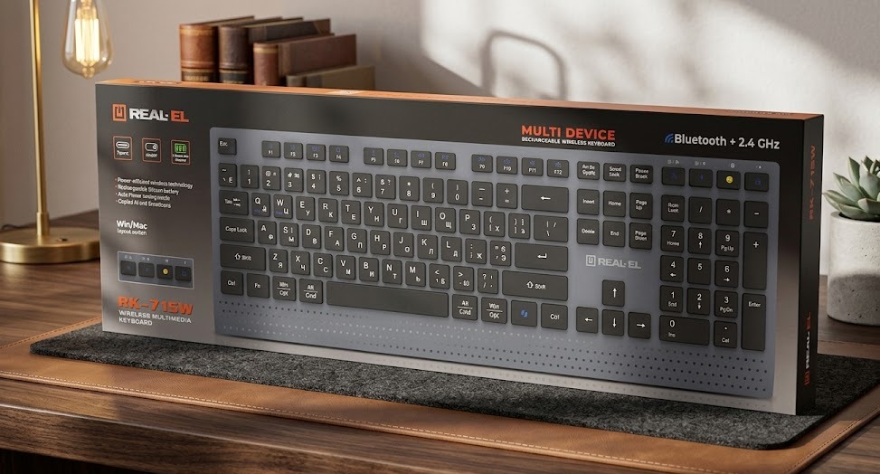 Огляд бездротової клавіатури REAL-EL RK-715W - краща для офісу!