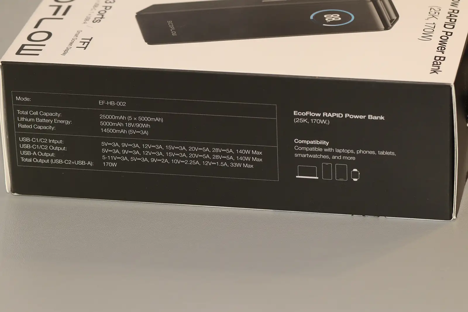 Огляд EcoFlow RAPID Power Bank 25000 мА*год – 170Вт, швидка зарядка та розумний дисплей