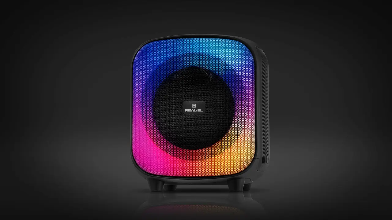 Review of REAL-EL X-760: 65 W boombox with 16-hour autonomy and RGB