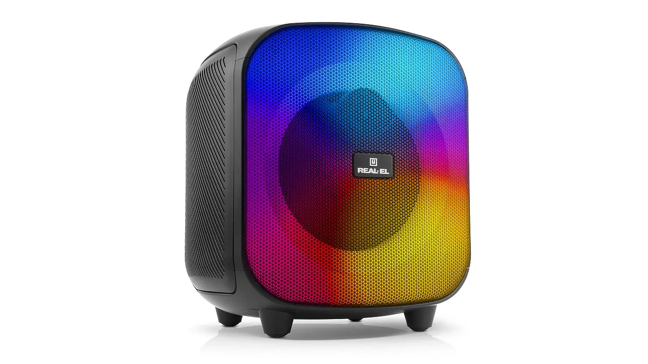 Review of REAL-EL X-760: 65 W boombox with 16-hour autonomy and RGB
