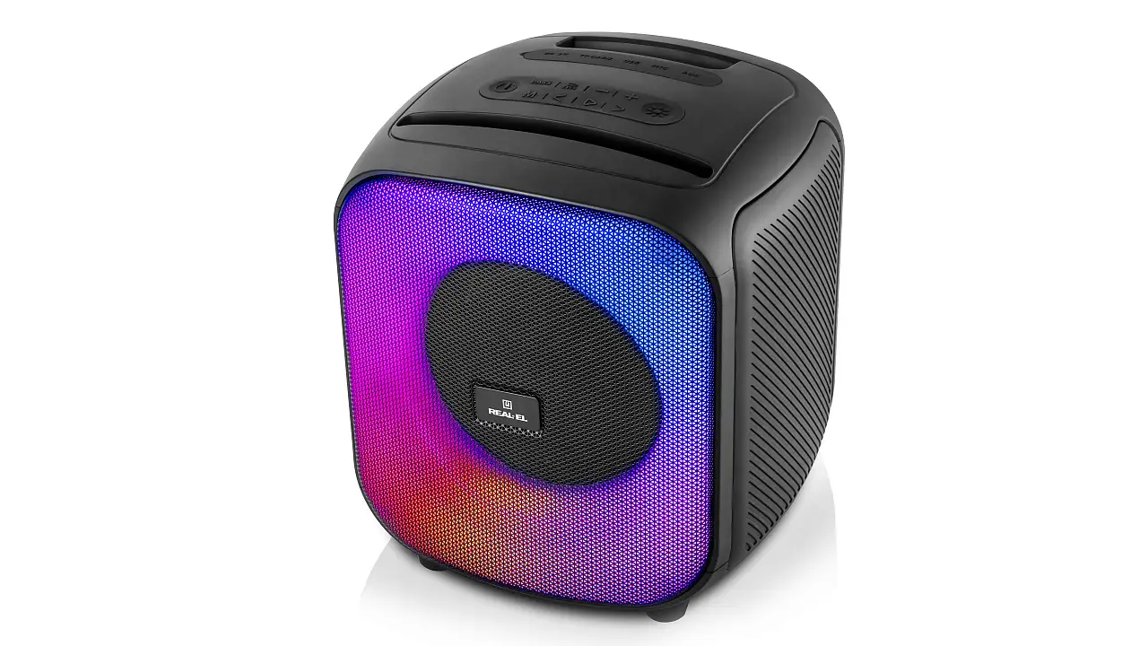 Review of REAL-EL X-760: 65 W boombox with 16-hour autonomy and RGB