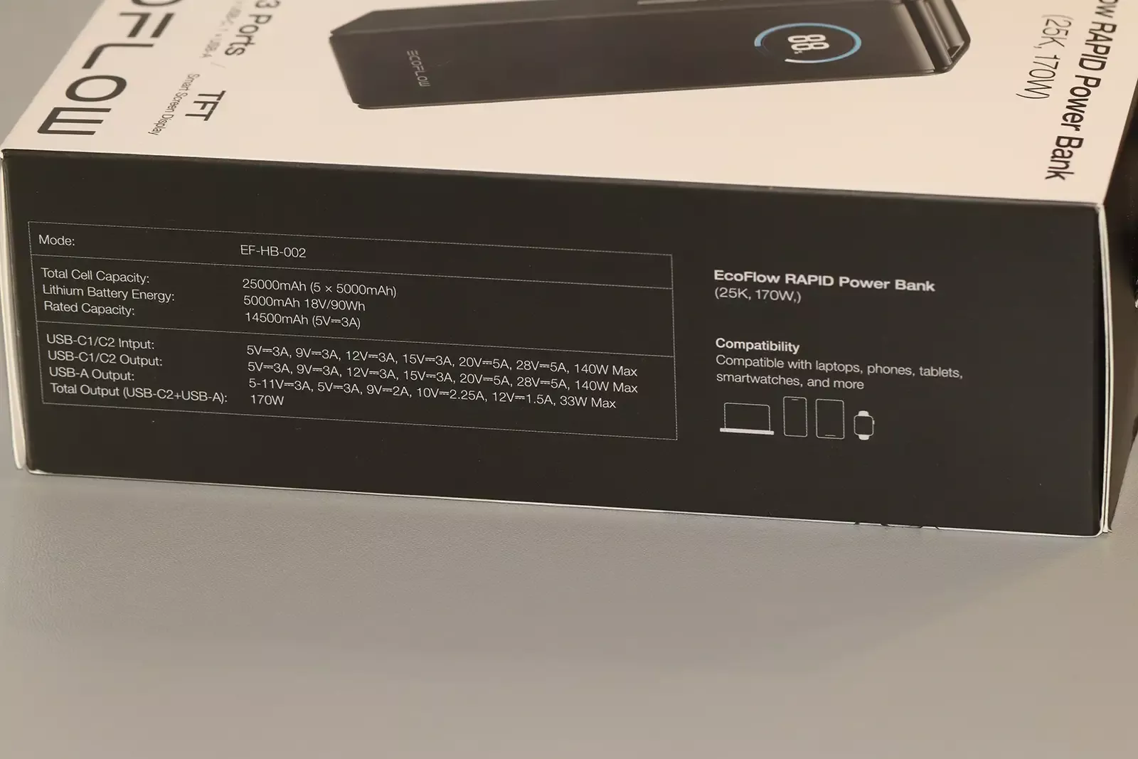 EcoFlow RAPID Power Bank 25000 mAh – 170W, fast charging, and smart display review