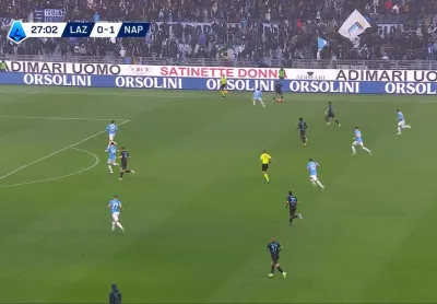 «Наполі» розгромив «Лацио» з рахунком 2:0 і наздогнав «Мілан» у чемпіонаті Італії