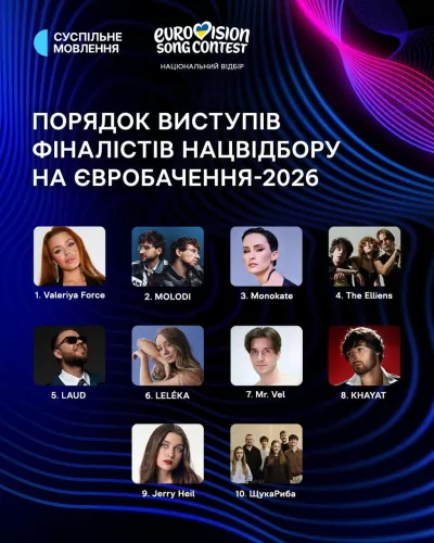 Сьогодні Україна обирає свого представника на "Євробачення-2026" у фіналі Нацвідбору