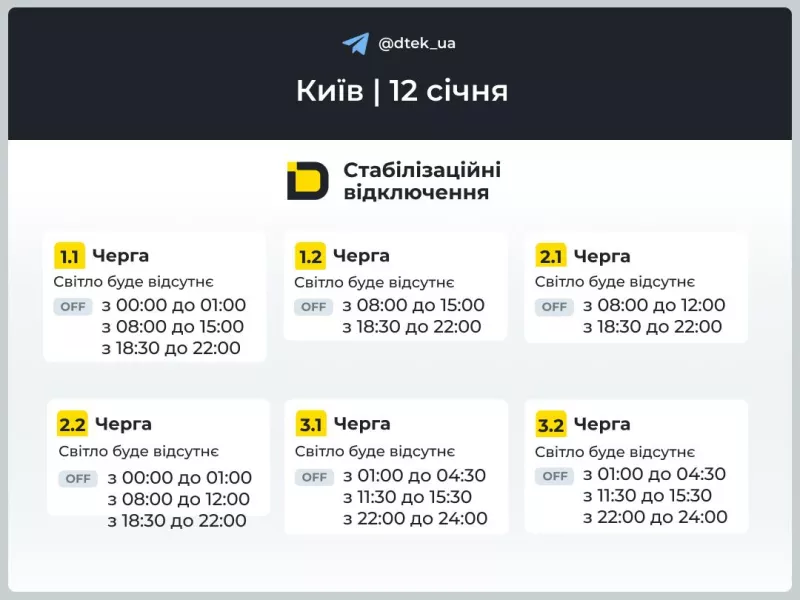 Аварійні відключення світла охопили низку областей України: ДТЕК оприлюднив термінові графіки