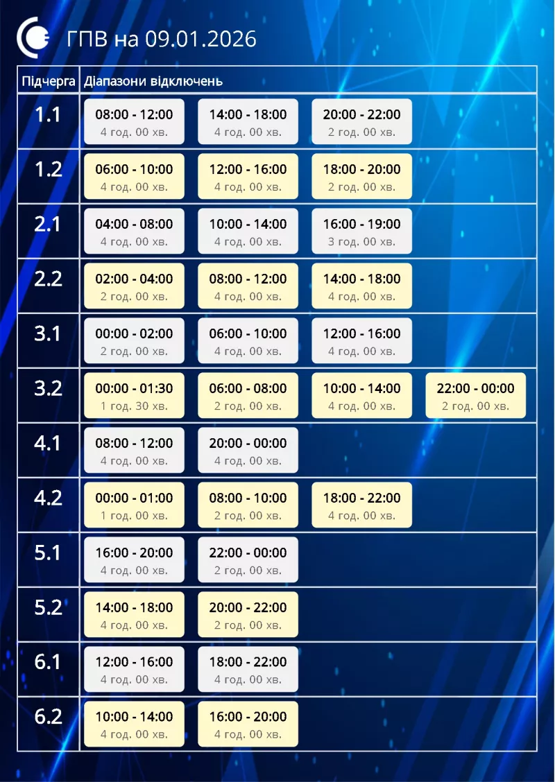 Графіки світла у Львові змінилися: 12 черг відключень та нові правила