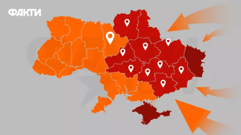 Мапа тривог: де зараз загроза ракетних ударів в Україні