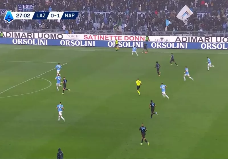 «Наполі» розгромив «Лацио» з рахунком 2:0 і наздогнав «Мілан» у чемпіонаті Італії