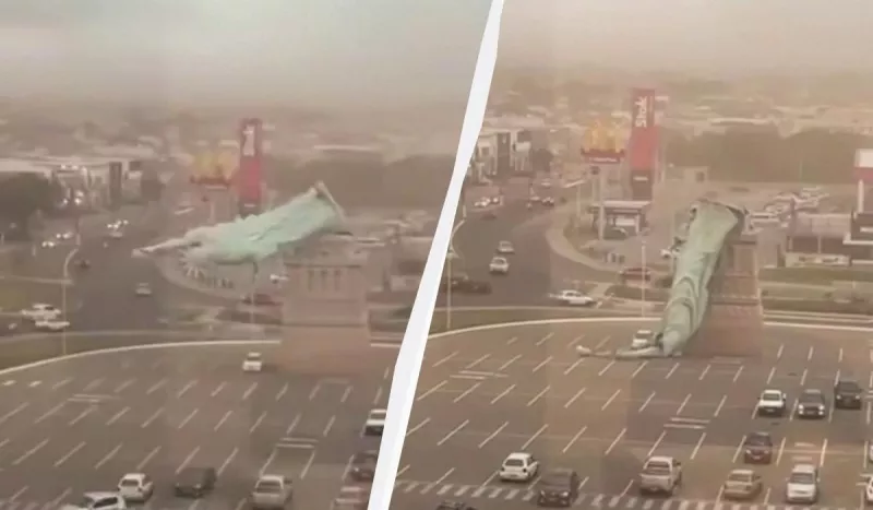 Потужний вітер повалив 24-метрову статую Свободи в Бразилії: ніхто не постраждав