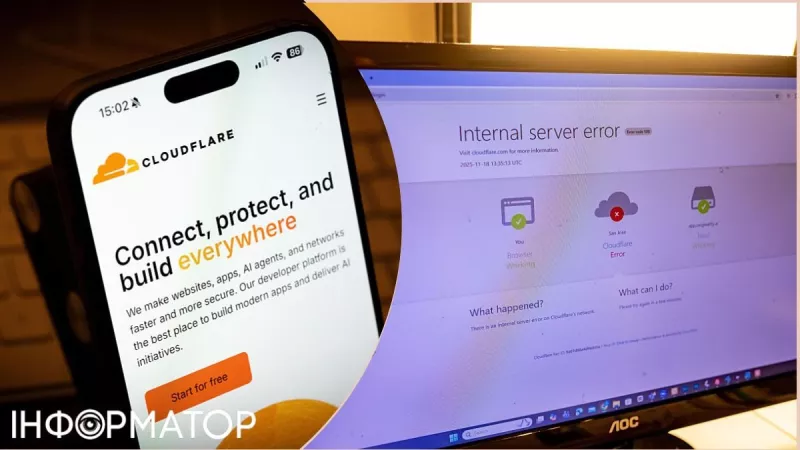 Сервіс «Cloudflare» знову збоїть: проблеми торкнулися тисяч вебсайтів і застосунків