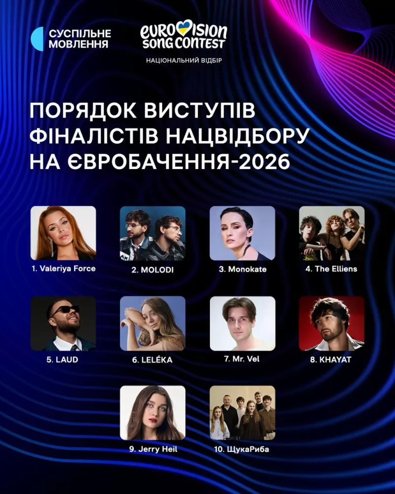 Сьогодні Україна обирає свого представника на "Євробачення-2026" у фіналі Нацвідбору